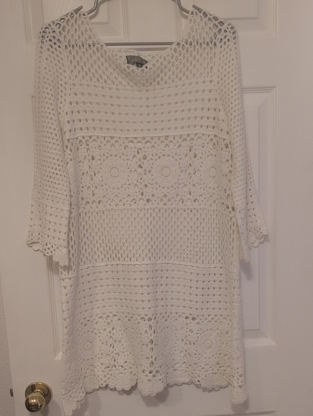4SI3NNA Thick Crocheted Swimsuit Coverup/Tunic